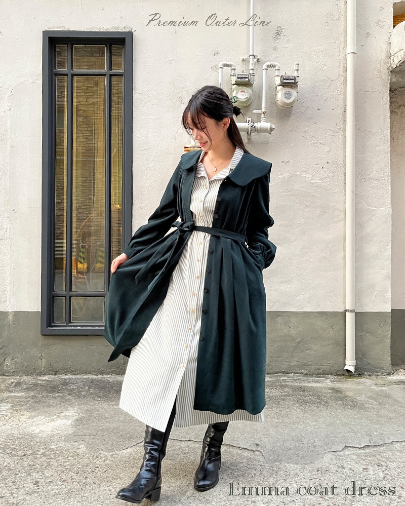 엠마 코트원피스 (그린,인디핑크,블랙) Emma coat dress