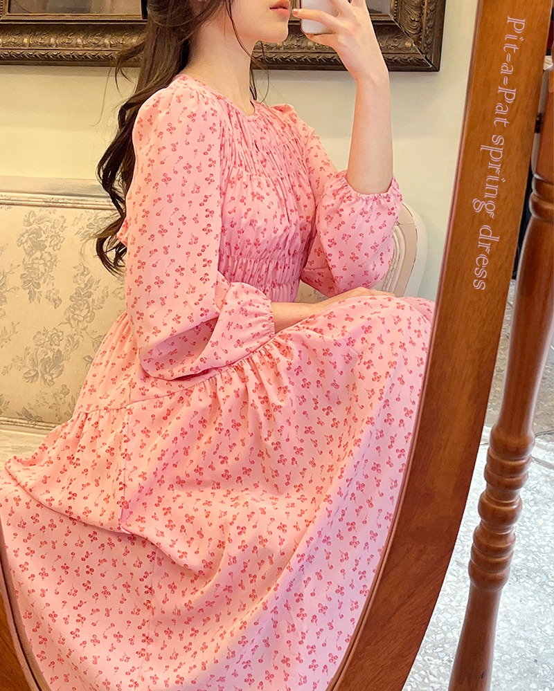 봄내음 설렘원피스 (핑크,옐로우그린) pit-a-pat spring dress