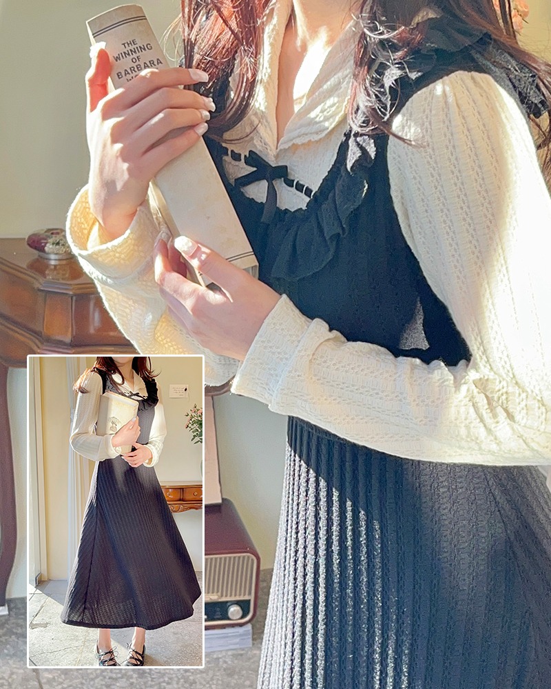 미술관 / 하객룩 추천 ! 🌼레문언니 바로 소장 ! ✨귀족무드 레이스니트원피스✨ noble mood lace knit dress