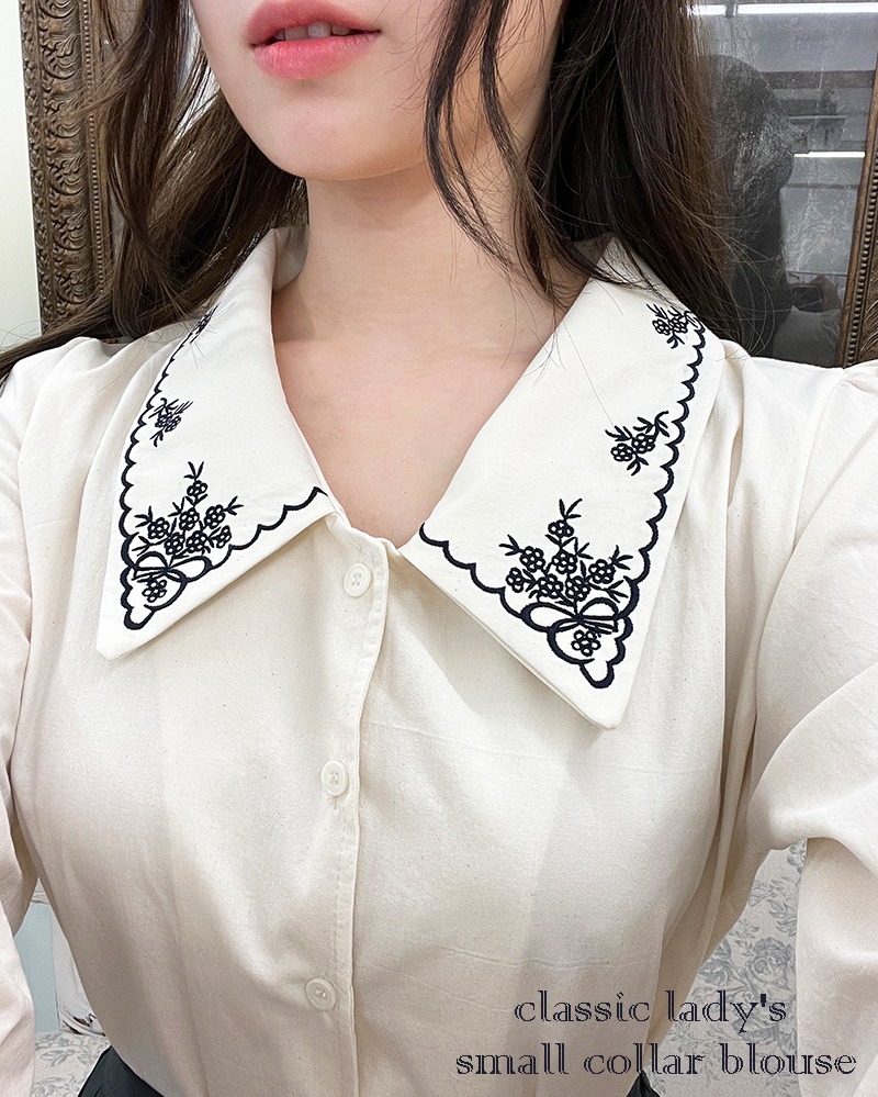 고전아씨 작은카라블라우스 classic lady&#039;s small collar blouse